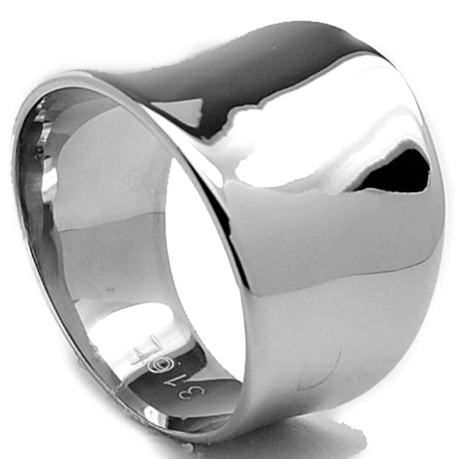 Oliveti Stainless Steel Polished Cigar Ring Free Shipping On Orders
