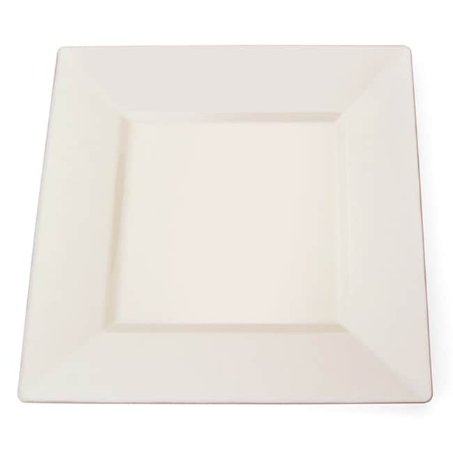 Silveredge Ivory Square Plastic Plates (set Of 10)