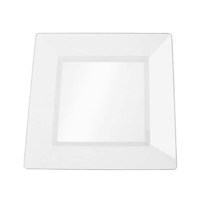 SilverEdge Clear 8 inch Square Plastic Plates (Set of 10)   