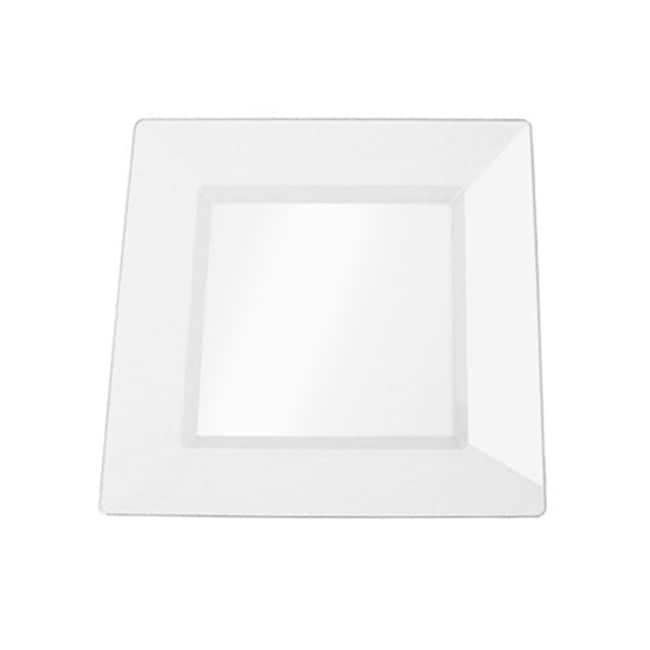 SilverEdge Clear 6.5 inch Square Plastic Plates (Set of 10 