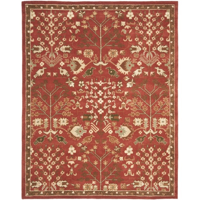   Heritage Tree of Life Red Wool Rug (76 x 96)  