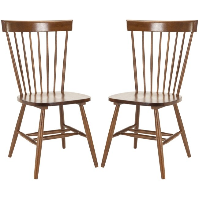 Country Lifestyle Spindle Back Natural Brown Dining Chair (Set of 2 