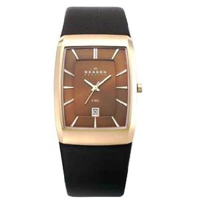 Skagen Denmark Mens Bronze Dial Watch  ™ Shopping   Big