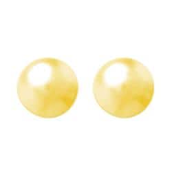 14k Yellow gold layer on 925 Sterling Silver 10 mm Full Round Ball Stud Earrings