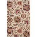 Hand-tufted Milbank Beige Floral Wool Area Rug (10' x 14')
