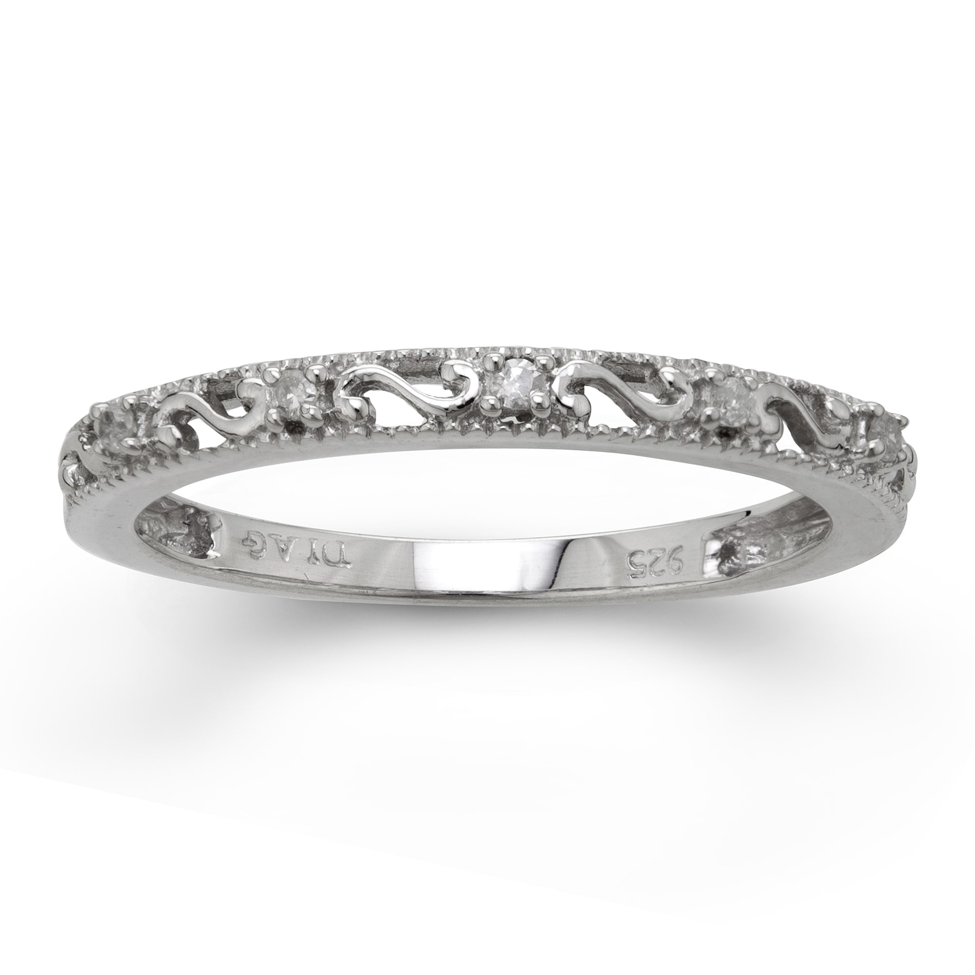 Sterling Silver Diamond Accent Stackable Ring (Size 7)
