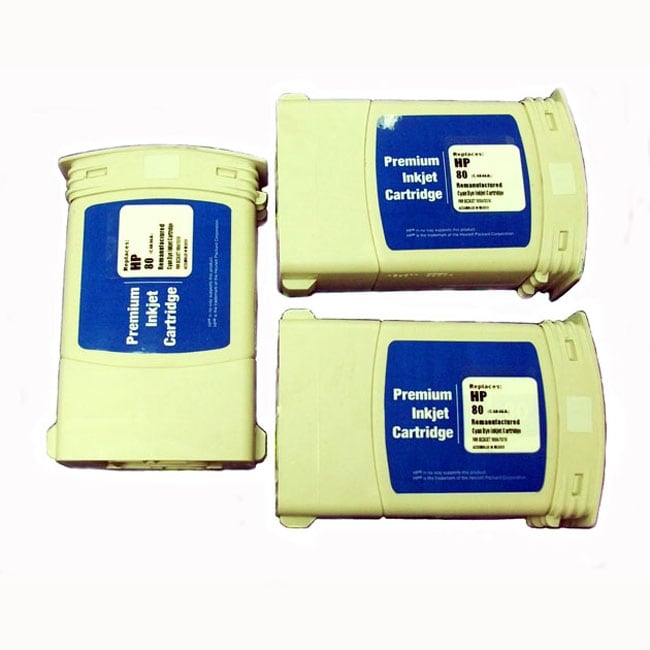 HP 80 Black Ink Cartridge (Remanufactured) (Pack of 3)