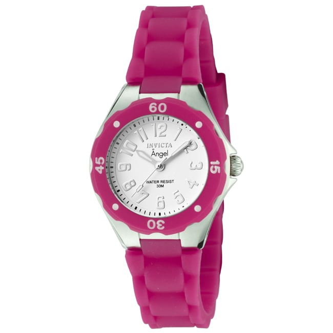 Invicta Womens Angel Fushia Polyurethane Watch