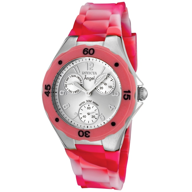 Invicta Womens Angel Multi Pink Polyurethane Watch  