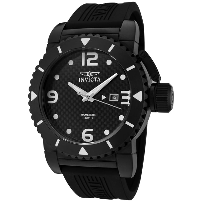 Invicta Mens Invicta II Black Polyurethane Watch  