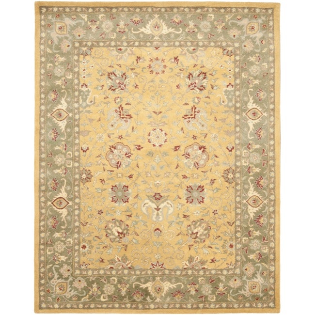 Safavieh Handmade Traditions Gold/Sage Wool Rug - 9'6 x 13'6