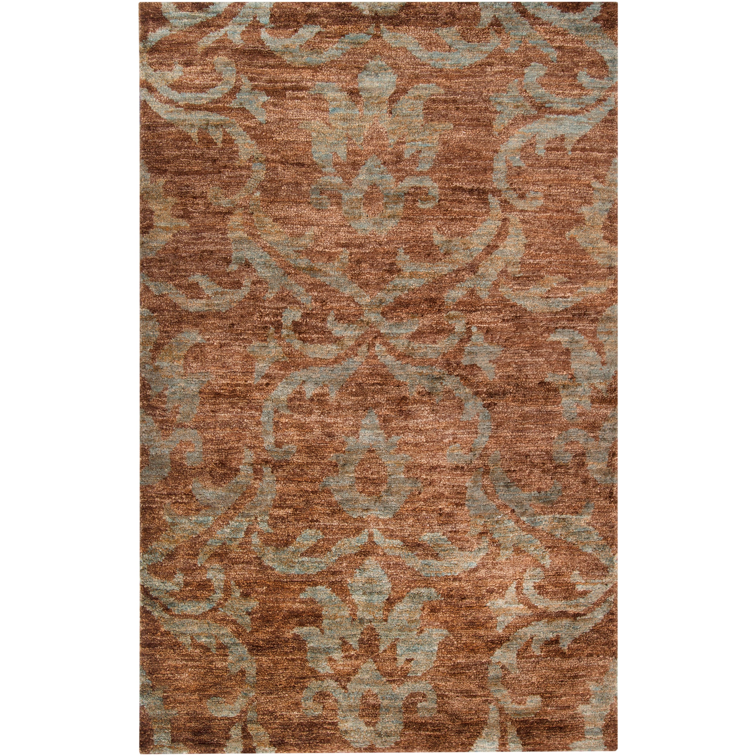 Hand woven Scofield Natural Fiber Hemp Damask Print Rug (8' x 11') Surya 7x9   10x14 Rugs