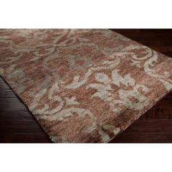 Hand woven Scofield Natural Fiber Hemp Damask Print Rug (8' x 11') Surya 7x9   10x14 Rugs