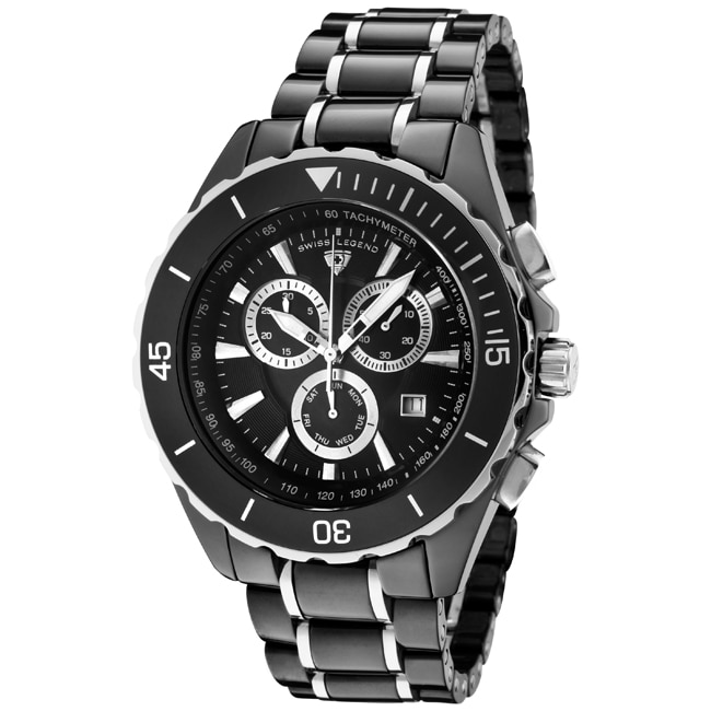 Swiss Legend Men's 'Identity' Black Ceramic/Stainless Steel Watch ...