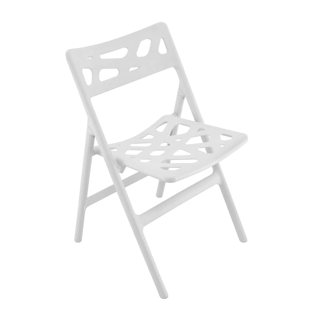 Cyclone White Indoor/Outdoor Folding Chairs (Set of 2)
