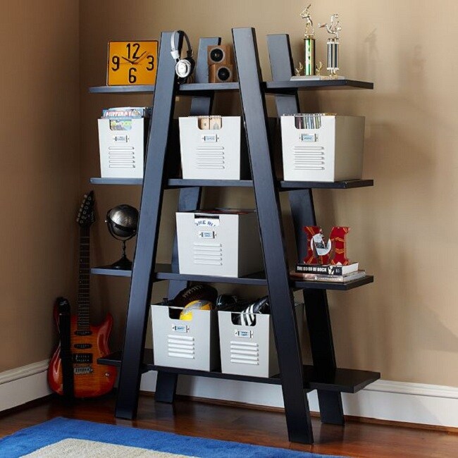 4 tier book shelf black