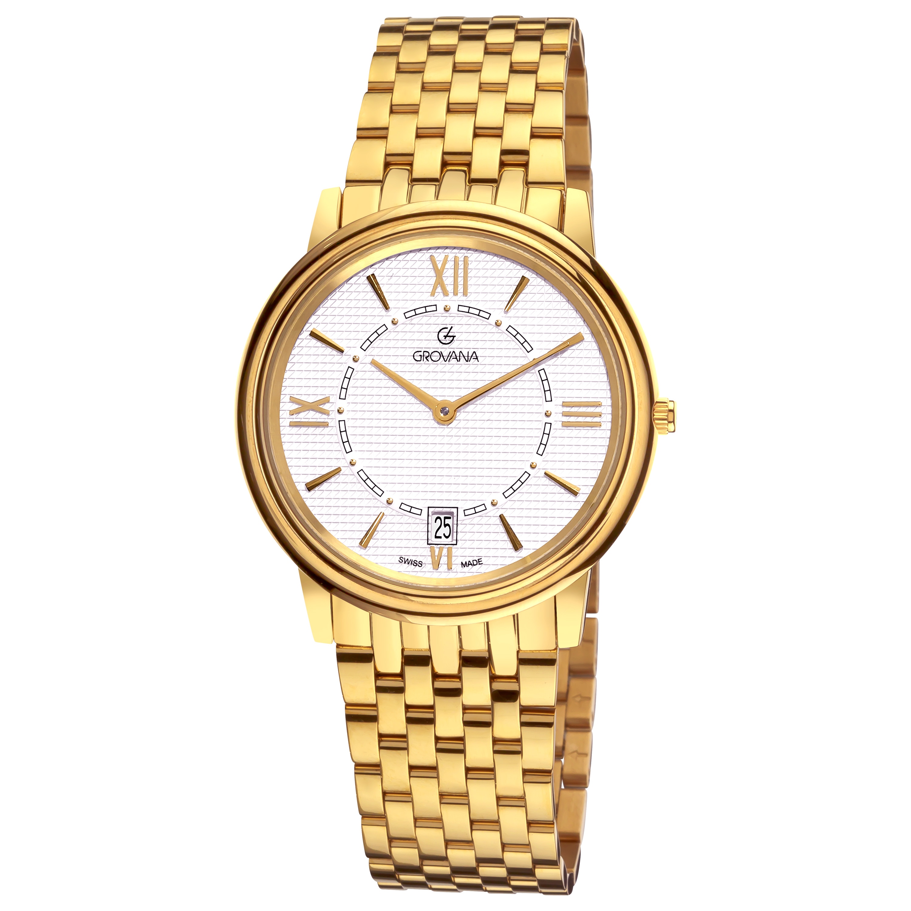 Grovana Mens Gold Stainless Steel Quartz Watch Today $388.99