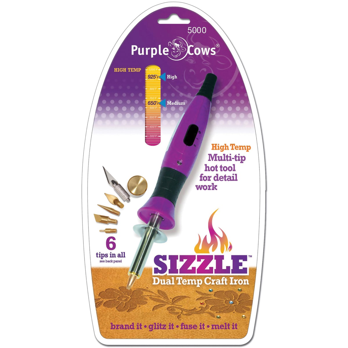 Purple Cows Sizzle Dual Temp Craft Iron