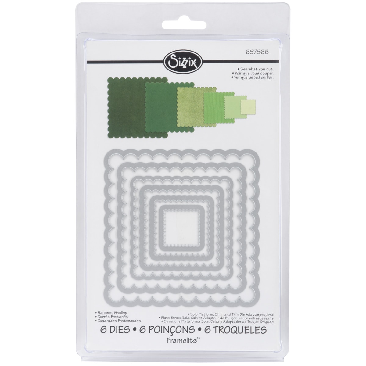 Sizzix Framelits Scalloped Squares Dies Package of 6 Today $17.57 4.0