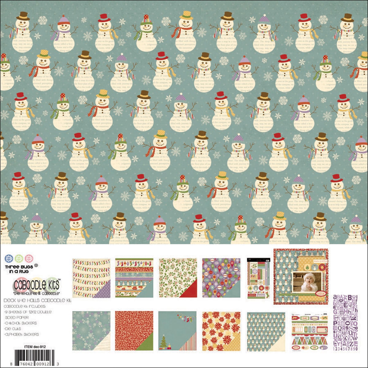 Deck The Halls Caboodle Page Kit 3 BUGS IN A RUG 12 x 12 Scrapbooking Kits