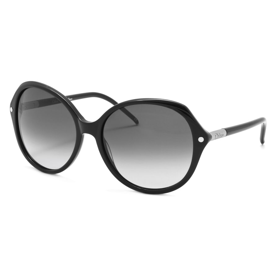 Chloe Women's Black/ Silvertone Fashion Sunglasses - Free Shipping ...