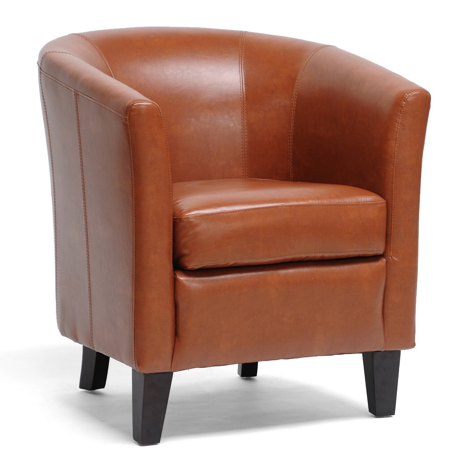 Shop Bourke Tan Leather Modern Club Chair Free Shipping Today