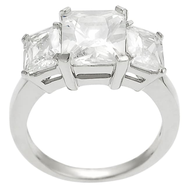 Tressa Silvertone Emerald cut Cubic Zirconia Ring MSRP $ 