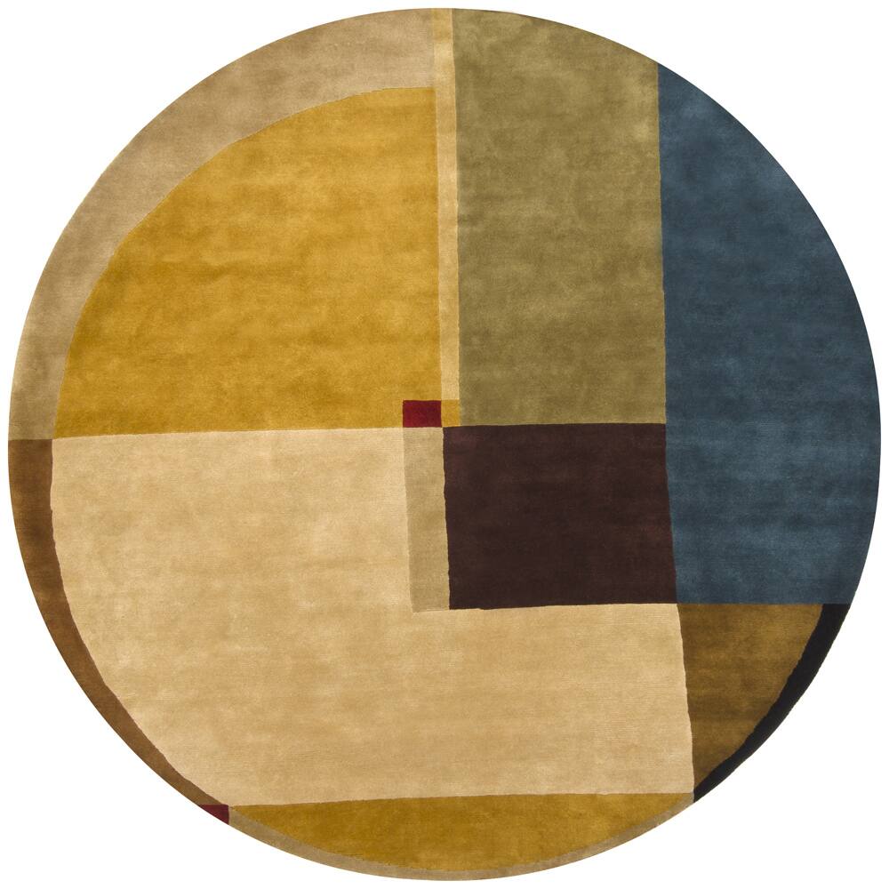 Hand-tufted Mandara Multi-color Wool Rug (9' Round) - multi