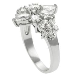 Tressa Silvertone Cubic Zirconia Flower Ring Tressa Cubic Zirconia Rings