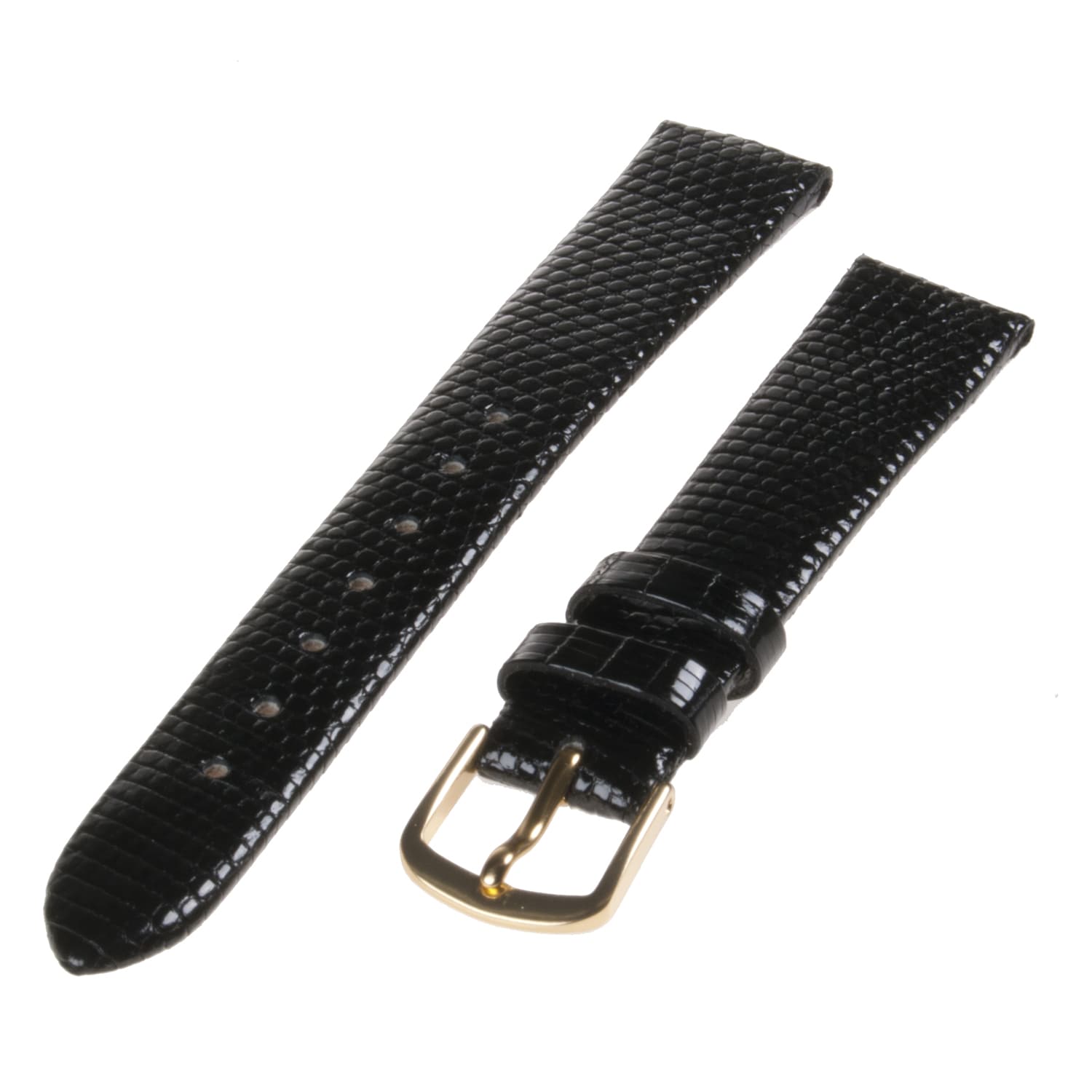 Republic Womens Genuine Java Lizard Black Leather Watch Band