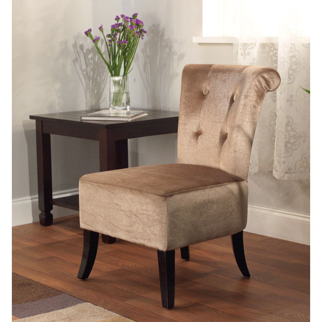 Simple Living Anna Brown Velvet Accent Chair - Free Shipping Today