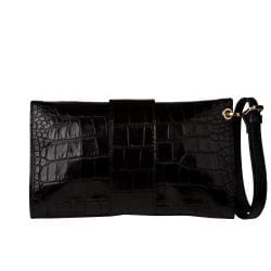 Jimmy Choo 'Rivera/s' Black Embossed Leather Wristlet Clutch Jimmy Choo Designer Handbags