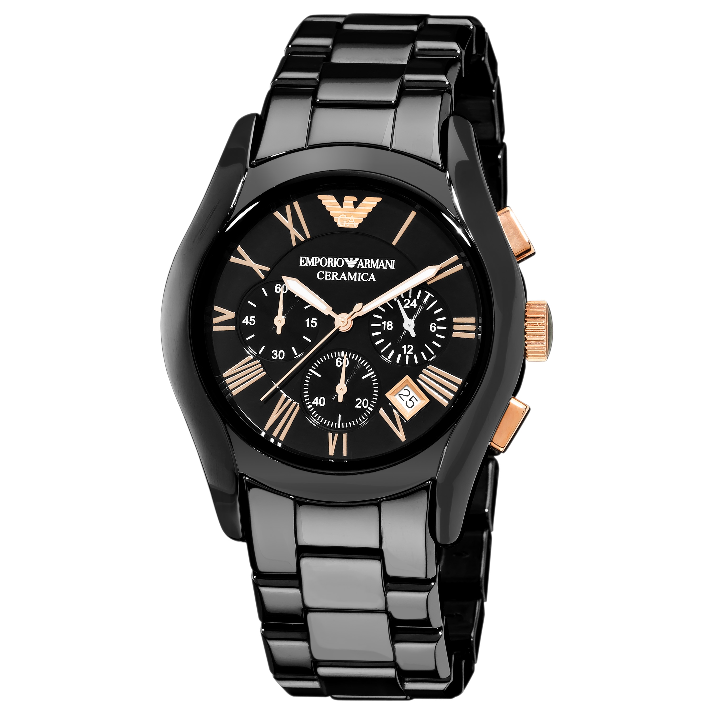 Emporio Armani Mens Ceramic Black Chronograph Dial Quartz Watch
