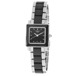   Womens Cera Square Black Ceramic Trend Quartz Watch  