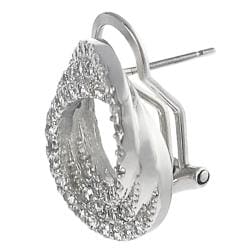 Tressa Silvertone Cubic Zirconia Circular Earrings Tressa Cubic Zirconia Earrings