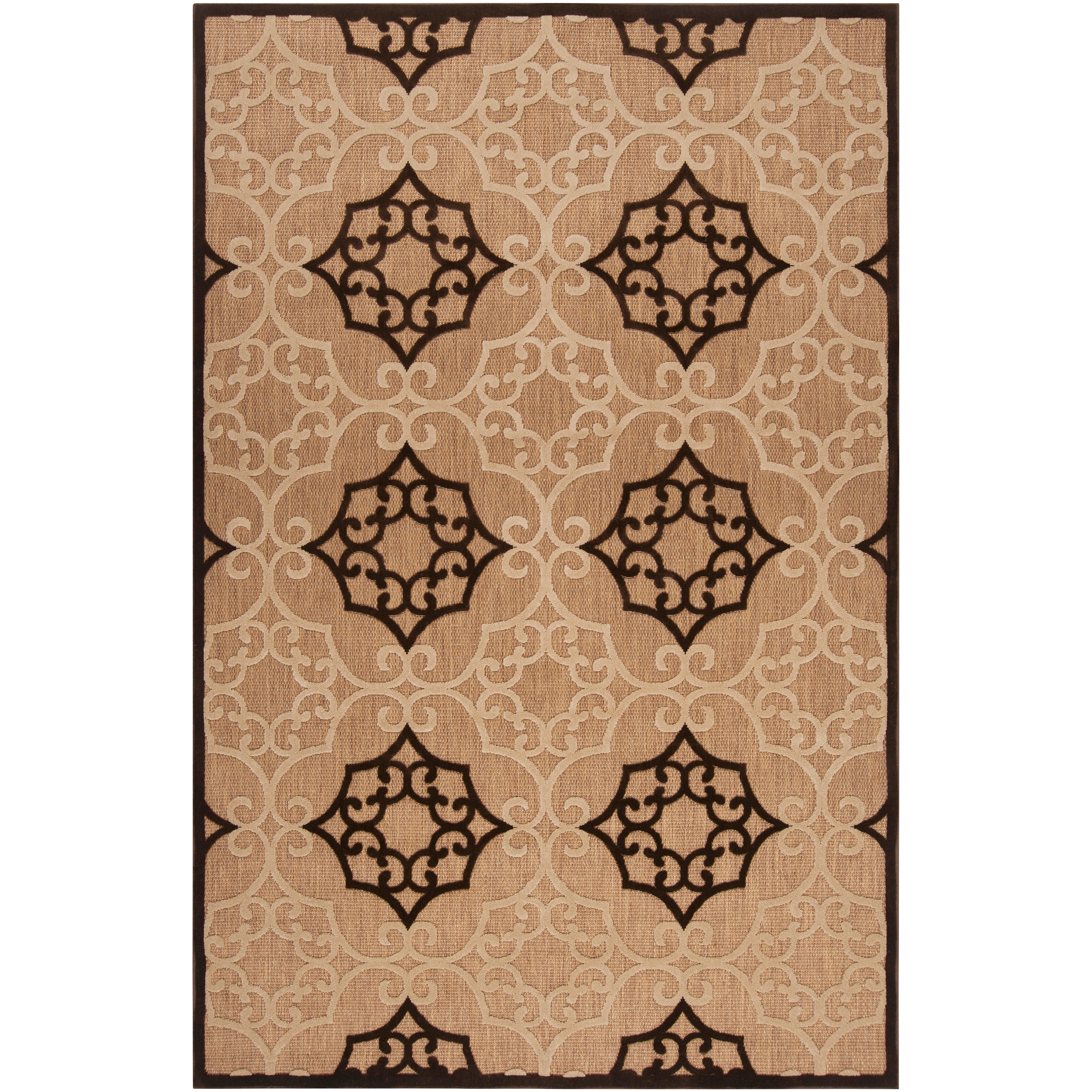 Woven Tan Portera Indoor/outdoor Moroccan Lattice Rug (5 X 76)