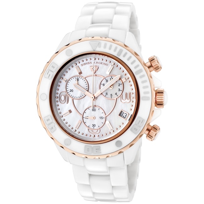 Swiss Legend Men's 'Karamica' White Ceramic Chronograph Watch Swiss Legend Men's Swiss Legend Watches