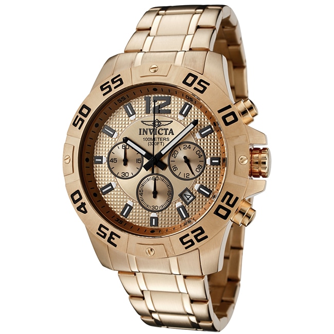 Invicta Mens Invicta II 18 karat Rose Goldplated Chronograph Watch