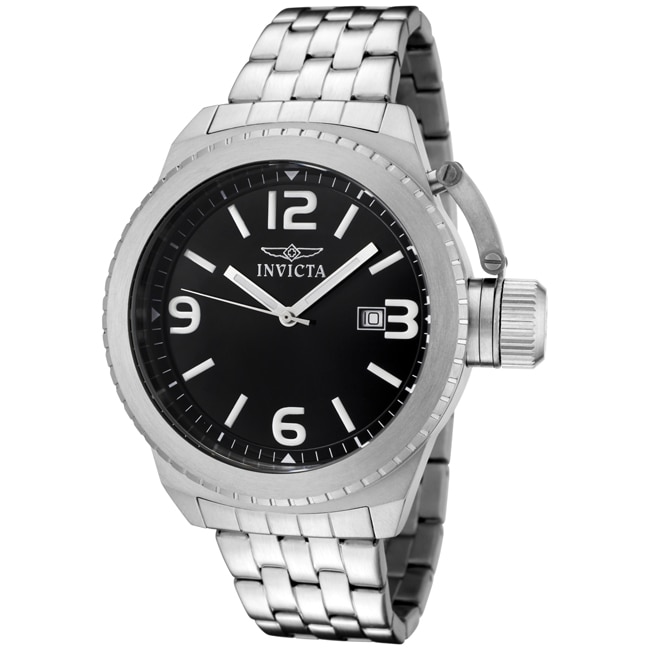 Invicta Mens Corduba Black Dial Stainless Steel Watch