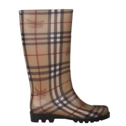 Burberry 3201797 Haymarket Check Rubber Rain Boots - Overstock ...
