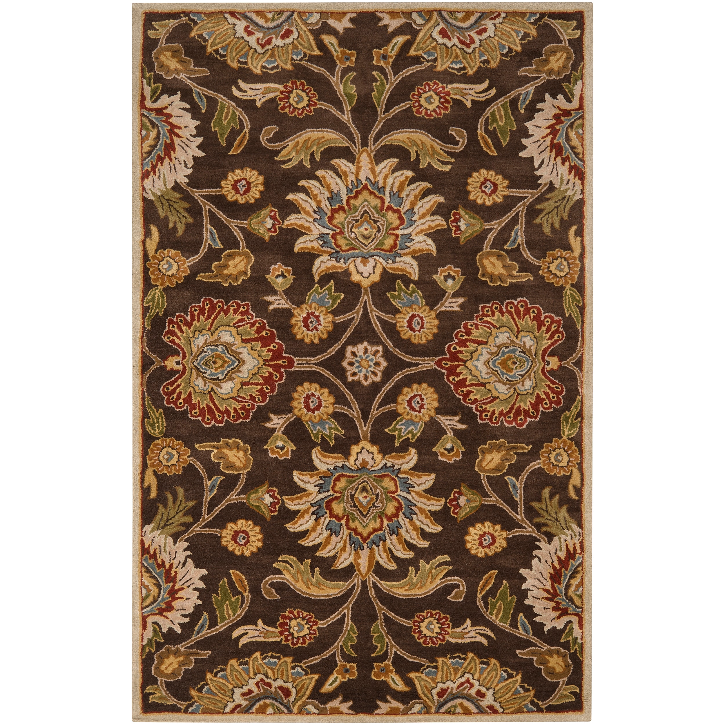 Hand tufted Chocolate Abomey Wool Rug (10 X 14)