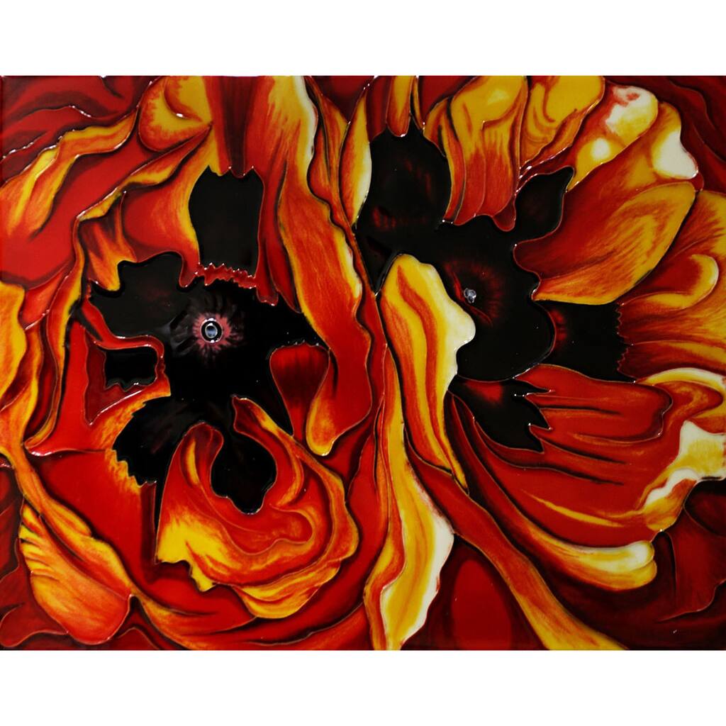 La Pastiche Georgia O'Keeffe 'Oriental Poppies' Wall Tile