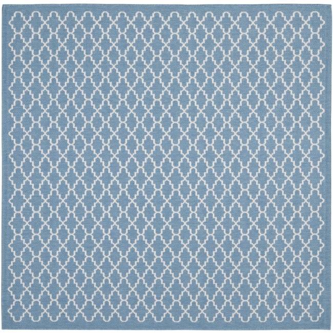 Blue/beige Indoor/outdoor Polypropylene Rug (67 Square)