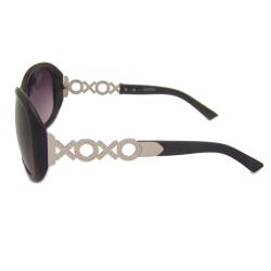 Imagine XOXO Women's Black/Silvertone Plastic Sunglasses XOXO Fashion Sunglasses