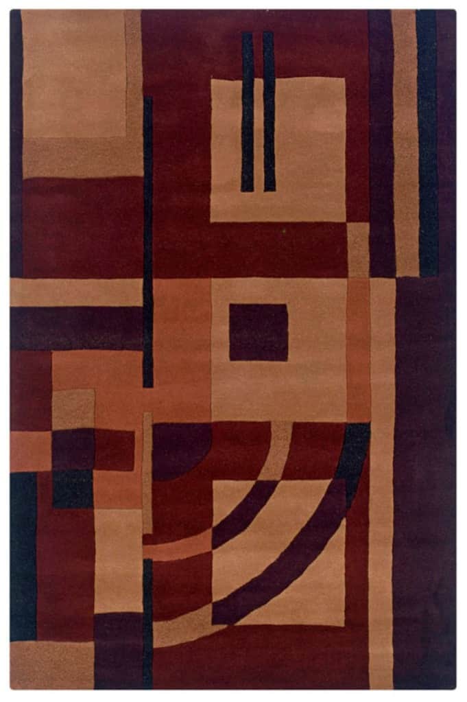 Hand-tufted Artisan Burgandy Rug (8' x 10') - 8' x 10'