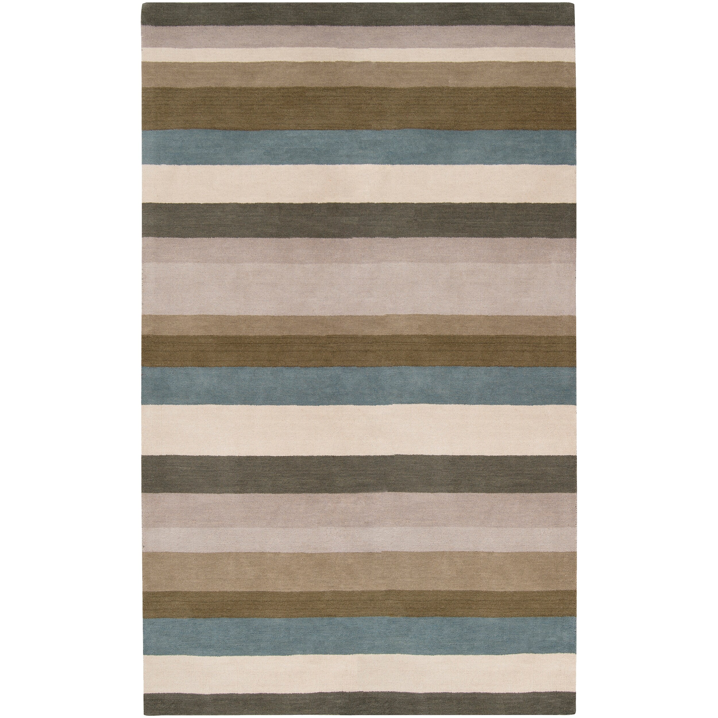 Hand tufted Casual Multi Striped Valle Wool Rug (8' x 10') Surya 7x9   10x14 Rugs