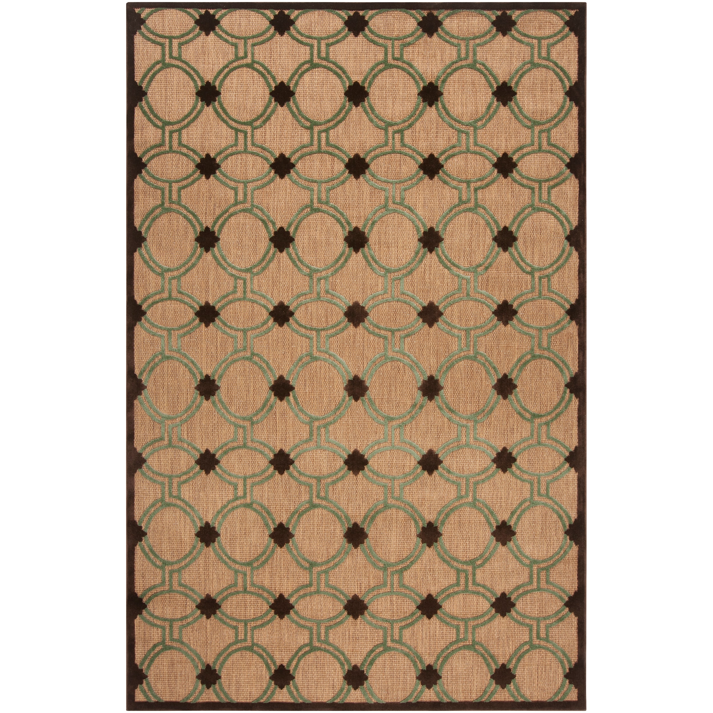 Woven Tan Portera Indoor/outdoor Moroccan Lattice Rug (5 X 76)