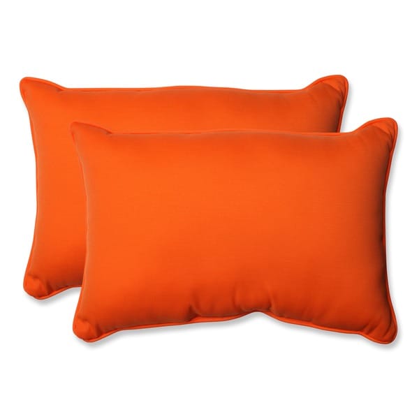 Shop Pillow Perfect Orange Outdoor Sundeck Corded Oversized Rectangular
