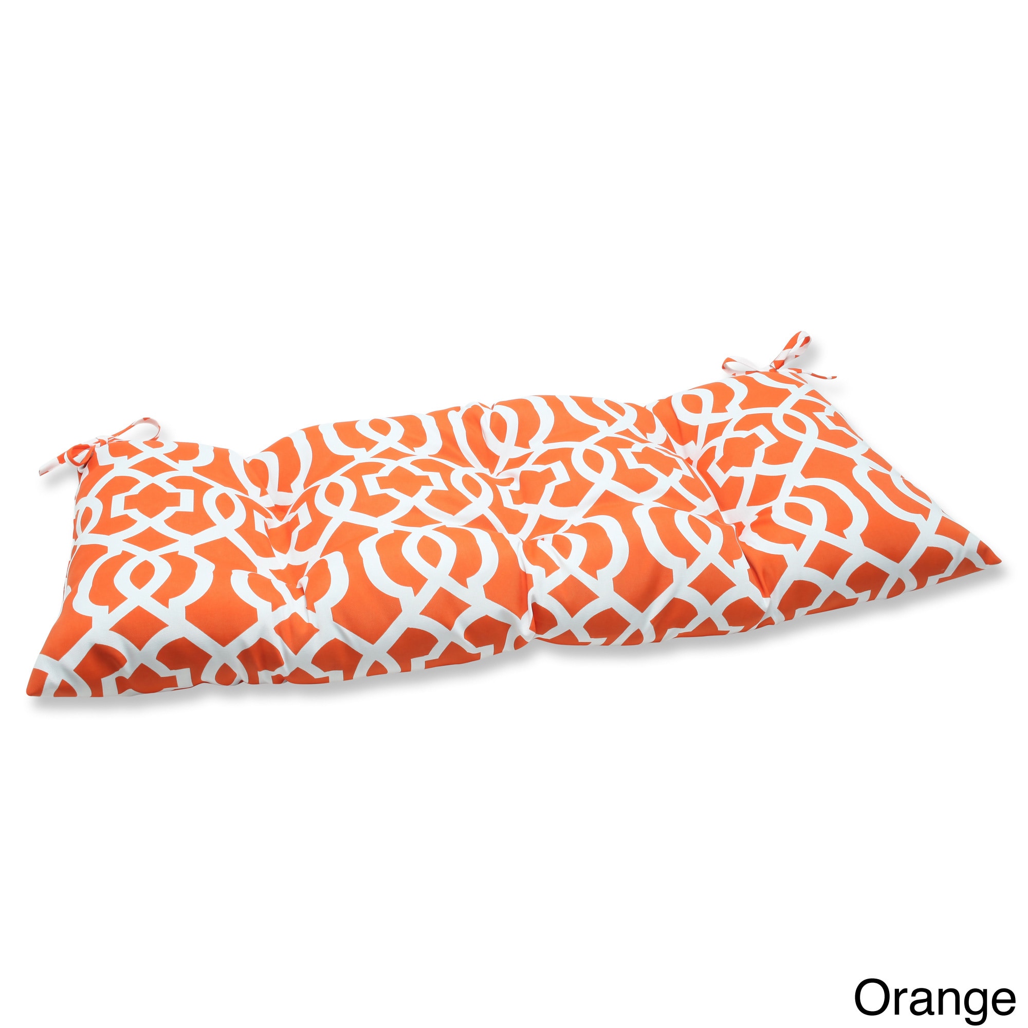 Pillow Perfect Outdoor New Geo Tufted Loveseat Cushion (Red/white, black/white, orange/whiteClosure Sewn seam closureUV protection Yes Weather resistant Yes Care instructions Spot clean or hand wash fabric with mild detergentDimensions 44 inches long