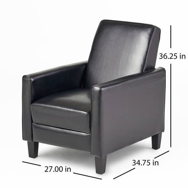 Darvis Black Bonded Leather Recliner Club Chair By Darvis Black Bonded Leather